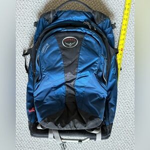 Osprey Blue and Black Backpack with Water-Resistant Fabric
